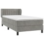 Box spring bed with light gray velvet mattress 90x190 cm by vidaXL, Beds and slatted bases - Ref: Foro24-3127589, Price: 312,...