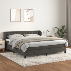 Cama box spring con colchón terciopelo gris oscuro 160x200 cm de vidaXL, Camas y somieres - Ref: Foro24-3127740, Precio: 482,...