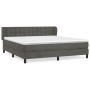 Box spring bed with dark gray velvet mattress 160x200 cm by vidaXL, Beds and slatted bases - Ref: Foro24-3127740, Price: 488,...