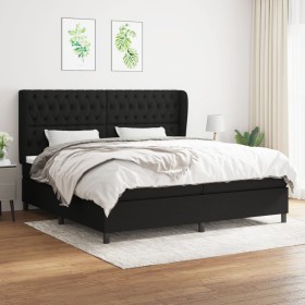 Box spring bed with black fabric mattress 200x200 cm by vidaXL, Beds and slatted bases - Ref: Foro24-3128231, Price: 679,98 €...