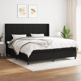 Box spring bed with black fabric mattress 200x200 cm by vidaXL, Beds and slatted bases - Ref: Foro24-3127991, Price: 673,85 €...