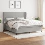 Cama box spring con colchón tela gris claro 180x200 cm de vidaXL, Camas y somieres - Ref: Foro24-3127821, Precio: 623,88 €, D...