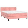 Box spring bed with pink velvet mattress 140x190 cm by vidaXL, Beds and slatted bases - Ref: Foro24-3127732, Price: 422,85 €,...