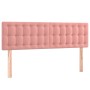 Box spring bed with pink velvet mattress 140x190 cm by vidaXL, Beds and slatted bases - Ref: Foro24-3127732, Price: 422,85 €,...