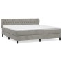 Boxspringbett mit hellgrauer Samtmatratze 160x200 cm von vidaXL, Betten und Lattenroste - Ref: Foro24-3127679, Preis: 509,54 ...