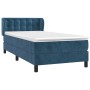 Box spring bed with dark blue velvet mattress 90x190 cm by vidaXL, Beds and slatted bases - Ref: Foro24-3127707, Price: 320,4...