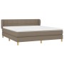 Box spring bed with taupe gray fabric mattress 160x200 cm by vidaXL, Beds and slatted bases - Ref: Foro24-3126817, Price: 529...