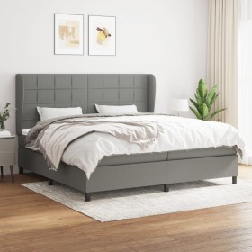 Cama box spring con colchón tela gris oscuro 200x200 cm de vidaXL, Camas y somieres - Ref: Foro24-3127990, Precio: 637,96 €, ...