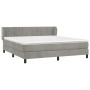 Cama box spring con colchón terciopelo gris claro 180x200 cm de vidaXL, Camas y somieres - Ref: Foro24-3127625, Precio: 540,0...