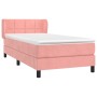 Cama box spring con colchón terciopelo rosa 100x200 cm de vidaXL, Camas y somieres - Ref: Foro24-3127480, Precio: 316,77 €, D...