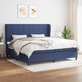 Box spring bed with blue fabric mattress 200x200 cm by vidaXL, Beds and slatted bases - Ref: Foro24-3127995, Price: 732,63 €,...