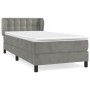 Box spring bed with light gray velvet mattress 100x200 cm by vidaXL, Beds and slatted bases - Ref: Foro24-3127715, Price: 351...