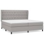 Cama box spring con colchón tela gris claro 200x200 cm de vidaXL, Camas y somieres - Ref: Foro24-3128229, Precio: 700,90 €, D...