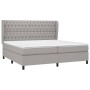 Cama box spring con colchón tela gris claro 200x200 cm de vidaXL, Camas y somieres - Ref: Foro24-3128229, Precio: 700,90 €, D...