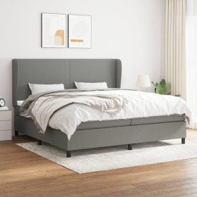 Cama box spring con colchón tela gris oscuro 200x200 cm de vidaXL, Camas y somieres - Ref: Foro24-3127830, Precio: 636,56 €, ...