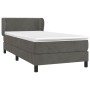 Box spring bed with dark gray velvet mattress 90x200 cm by vidaXL, Beds and slatted bases - Ref: Foro24-3127410, Price: 308,5...