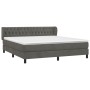 Box spring bed with dark gray velvet mattress 160x200 cm by vidaXL, Beds and slatted bases - Ref: Foro24-3127680, Price: 507,...