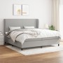 Cama box spring con colchón tela gris claro 200x200 cm de vidaXL, Camas y somieres - Ref: Foro24-3127829, Precio: 690,98 €, D...