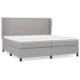 Cama box spring con colchón tela gris claro 200x200 cm de vidaXL, Camas y somieres - Ref: Foro24-3127829, Precio: 690,98 €, D...