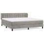 Box spring bed with light gray velvet mattress 160x200 cm by vidaXL, Beds and slatted bases - Ref: Foro24-3127739, Price: 497...