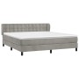 Box spring bed with light gray velvet mattress 160x200 cm by vidaXL, Beds and slatted bases - Ref: Foro24-3127739, Price: 497...