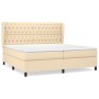 Box spring bed with cream fabric mattress 200x200 cm by vidaXL, Beds and slatted bases - Ref: Foro24-3128234, Price: 757,40 €...