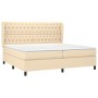 Box spring bed with cream fabric mattress 200x200 cm by vidaXL, Beds and slatted bases - Ref: Foro24-3128234, Price: 757,40 €...