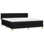 Cama box spring con colchón tela negro 160x200 cm de vidaXL, Camas y somieres - Ref: Foro24-3127055, Precio: 506,99 €, Descue...