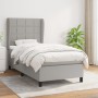 Box spring bed with light gray fabric mattress 100x200 cm by vidaXL, Beds and slatted bases - Ref: Foro24-3127941, Price: 369...