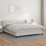 Box spring bed with white synthetic leather mattress 180x200 cm by vidaXL, Beds and slatted bases - Ref: Foro24-3127326, Pric...