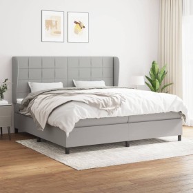 Cama box spring con colchón tela gris claro 200x200 cm de vidaXL, Camas y somieres - Ref: Foro24-3127989, Precio: 671,31 €, D...