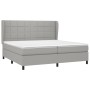 Box spring bed with light gray fabric mattress 200x200 cm by vidaXL, Beds and slatted bases - Ref: Foro24-3127989, Price: 692...