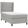 Box spring bed with light gray fabric mattress 90x190 cm by vidaXL, Beds and slatted bases - Ref: Foro24-3128085, Price: 353,...