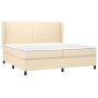 Box spring bed with cream fabric mattress 200x200 cm by vidaXL, Beds and slatted bases - Ref: Foro24-3127834, Price: 698,35 €...