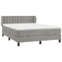 Cama box spring con colchón terciopelo gris claro 140x190 cm de vidaXL, Camas y somieres - Ref: Foro24-3127727, Precio: 465,9...