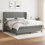 Cama box spring con colchón tela gris oscuro 180x200 cm de vidaXL, Camas y somieres - Ref: Foro24-3127982, Precio: 650,19 €, ...