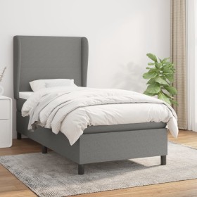 Box spring bed with dark gray fabric mattress 100x200 cm by vidaXL, Beds and slatted bases - Ref: Foro24-3127782, Price: 398,...