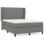 Cama box spring con colchón tela gris oscuro 140x200 cm de vidaXL, Camas y somieres - Ref: Foro24-3127886, Precio: 521,67 €, ...