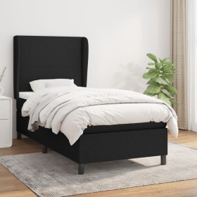 Box spring bed with black fabric mattress 90x200 cm by vidaXL, Beds and slatted bases - Ref: Foro24-3127775, Price: 344,47 €,...