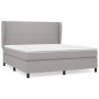 Box spring bed with light gray fabric mattress 160x200 cm by vidaXL, Beds and slatted bases - Ref: Foro24-3127813, Price: 607...