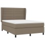 Box spring bed with taupe gray fabric mattress 140x200 cm by vidaXL, Beds and slatted bases - Ref: Foro24-3128049, Price: 543...