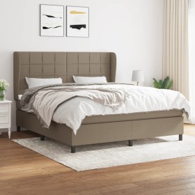 Box spring bed with taupe gray fabric mattress 160x200 cm by vidaXL, Beds and slatted bases - Ref: Foro24-3127977, Price: 607...