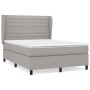 Cama box spring con colchón tela gris claro 140x200 cm de vidaXL, Camas y somieres - Ref: Foro24-3128045, Precio: 529,42 €, D...