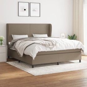 Box spring bed with taupe gray fabric mattress 160x200 cm by vidaXL, Beds and slatted bases - Ref: Foro24-3127817, Price: 620...