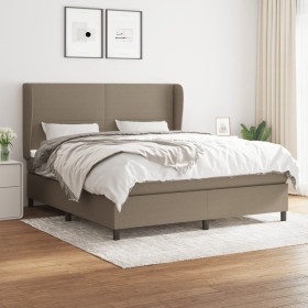 Cama box spring con colchón tela gris taupe 180x200 cm de vidaXL, Camas y somieres - Ref: Foro24-3127825, Precio: 645,99 €, D...