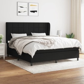 Cama box spring con colchón tela negro 160x200 cm de vidaXL, Camas y somieres - Ref: Foro24-3127975, Precio: 607,99 €, Descue...