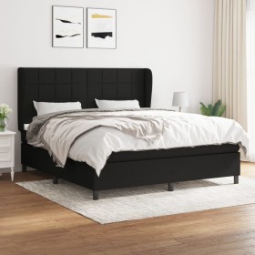 Box spring bed with black fabric mattress 180x200 cm by vidaXL, Beds and slatted bases - Ref: Foro24-3127983, Price: 646,87 €...