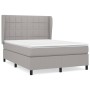 Cama box spring con colchón tela gris claro 140x190 cm de vidaXL, Camas y somieres - Ref: Foro24-3127957, Precio: 544,63 €, D...