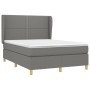 Cama box spring con colchón tela gris oscuro 140x200 cm de vidaXL, Camas y somieres - Ref: Foro24-3128446, Precio: 515,69 €, ...