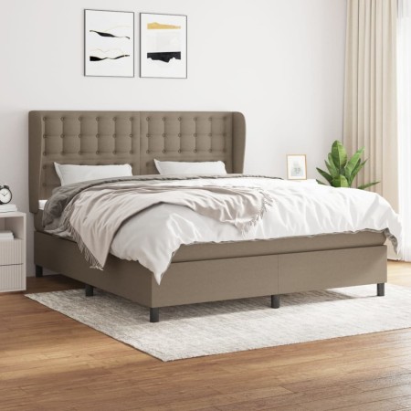 Cama box spring con colchón tela gris taupe 180x200 cm de vidaXL, Camas y somieres - Ref: Foro24-3128305, Precio: 660,71 €, D...